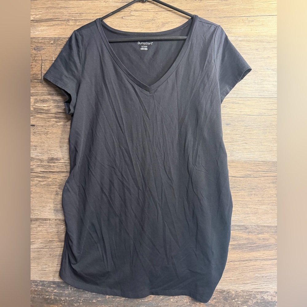 BumpStart Women's Black V-Neck Tee